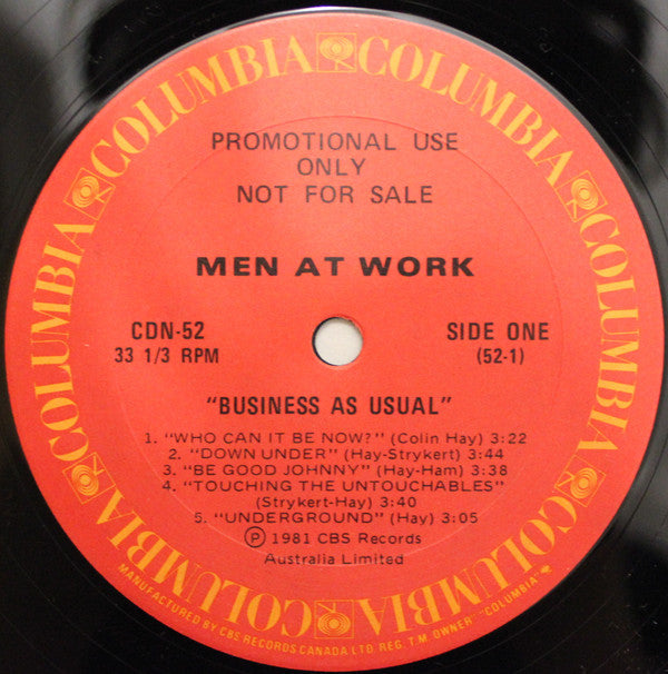 Men At Work / Angel City (2) : Business As Usual / Night Attack (LP, Promo, Smplr)
