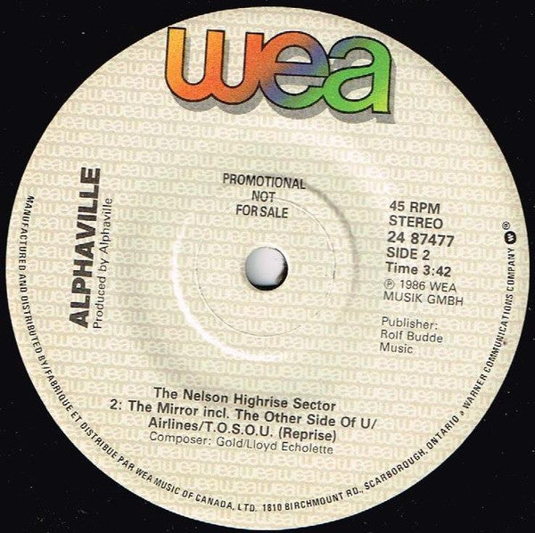 Alphaville : Dance With Me (7", Single, Promo)