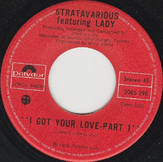 Stratavarious Featuring Lady (2) : I Got Your Love (7", Single)