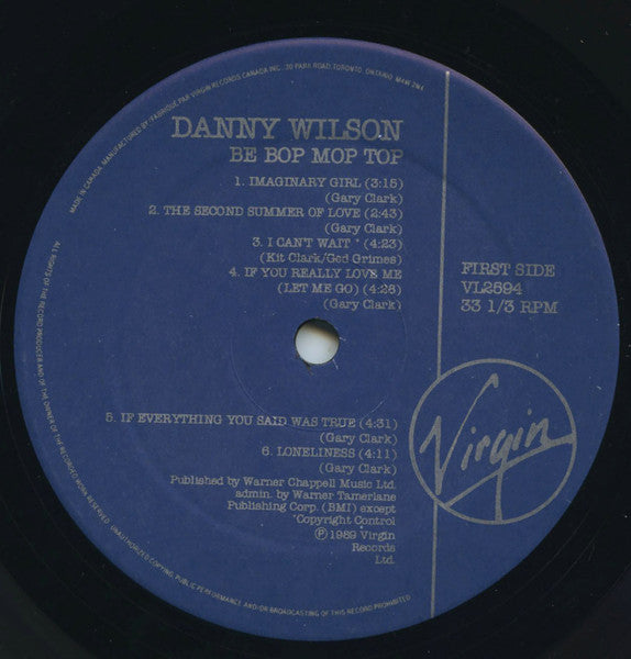 Danny Wilson (2) : Bebop Moptop (LP, Album)