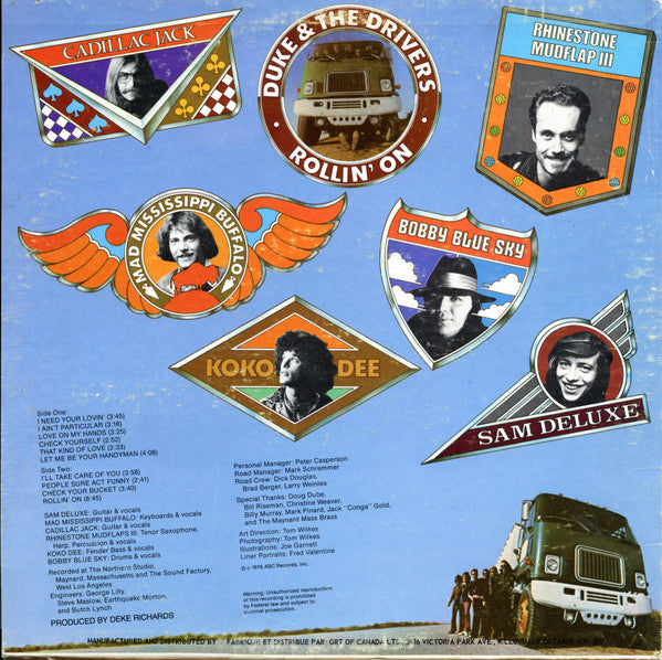 Duke & The Drivers : Rollin' On (LP, Album)