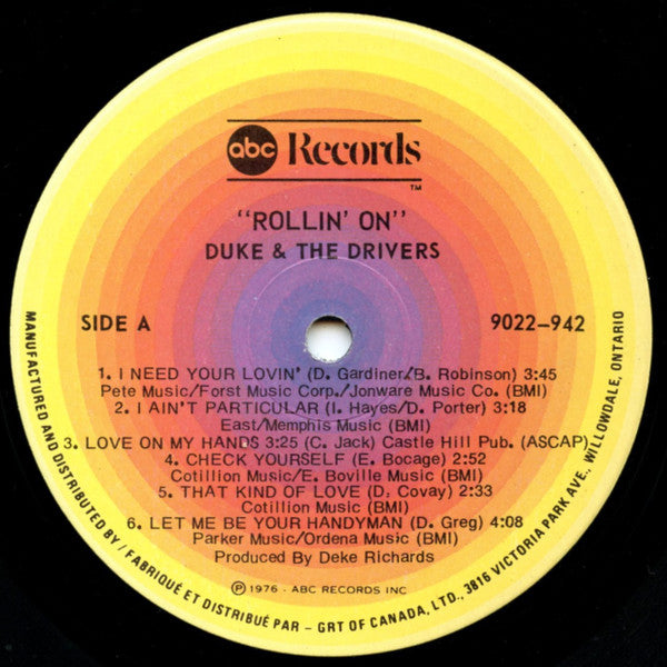 Duke & The Drivers : Rollin' On (LP, Album)