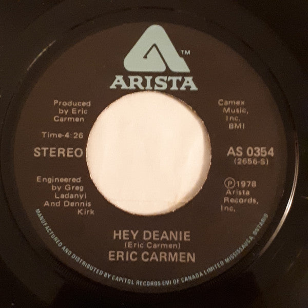 Eric Carmen : Change Of Heart / Hey Deanie (7")