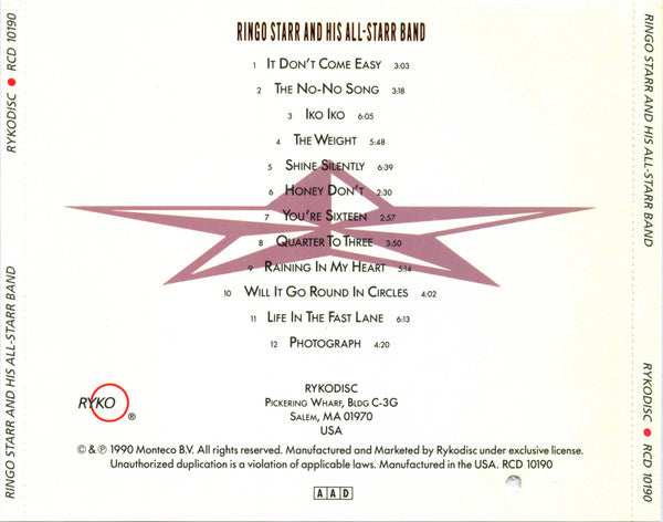 Ringo Starr And His All-Starr Band : Ringo Starr And His All-Starr Band... (CD, Album, PDO)
