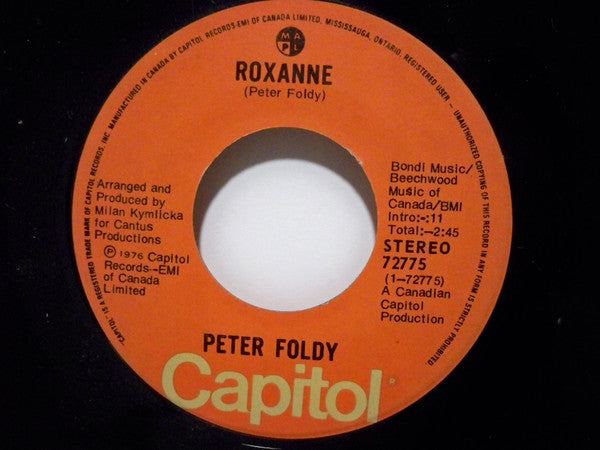 Peter Foldy : Roxanne / Funny (7", Single)