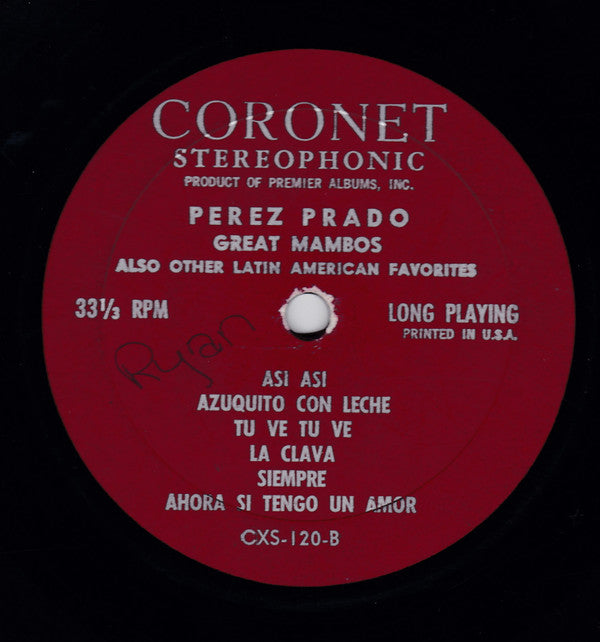 Perez Prado : Great Mambos, Also Other Latin American Favorites (LP, Album, RE)