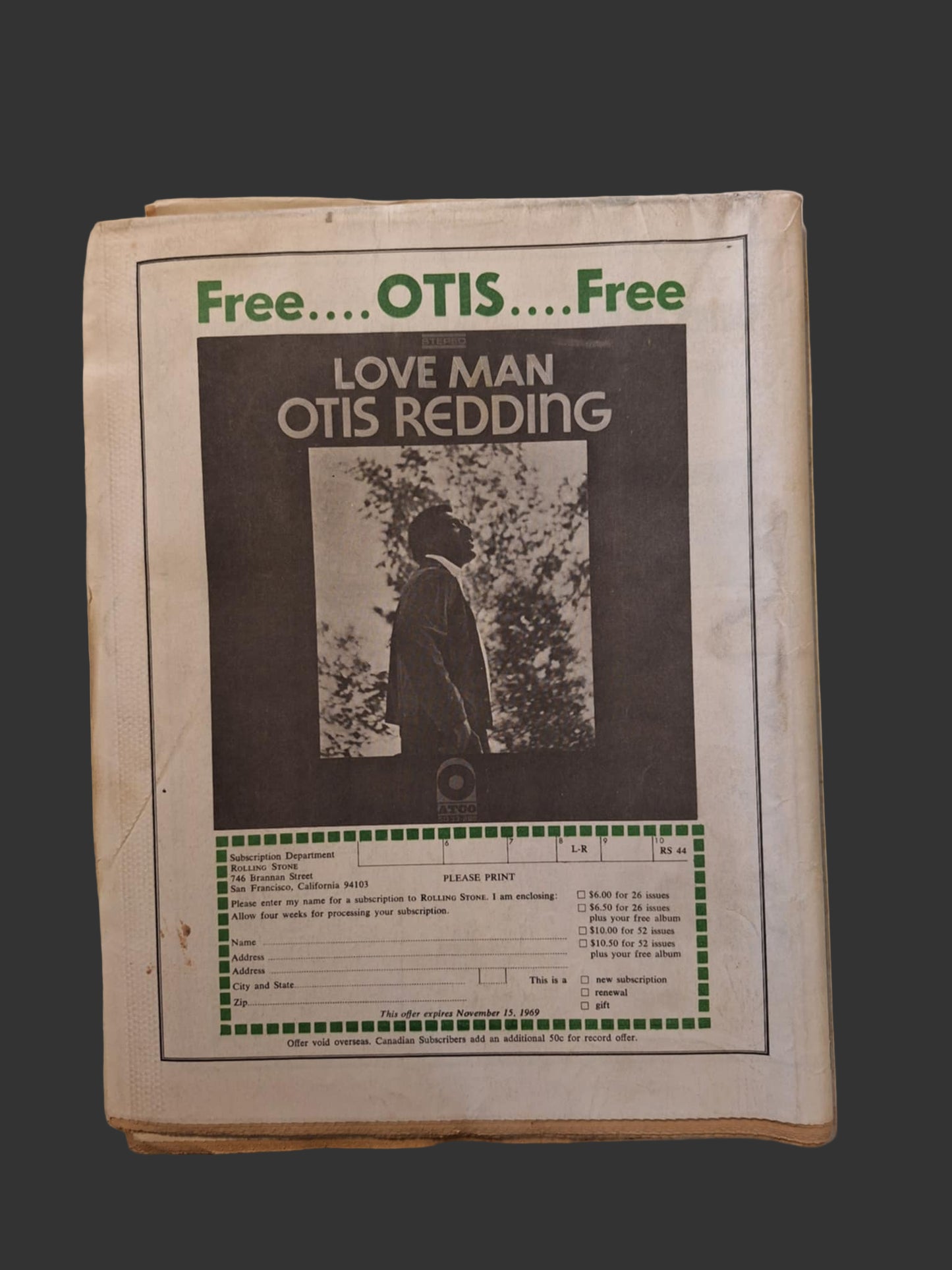 Rolling Stone Magazine — Issue No. 44 (October 18, 1969)