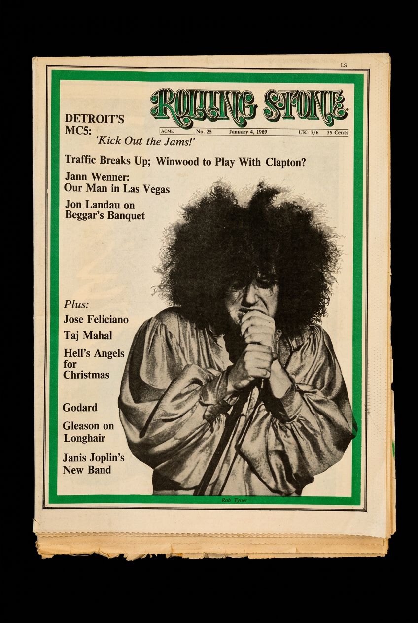Rolling Stone No. 25 January 4 1969 front cover on black background