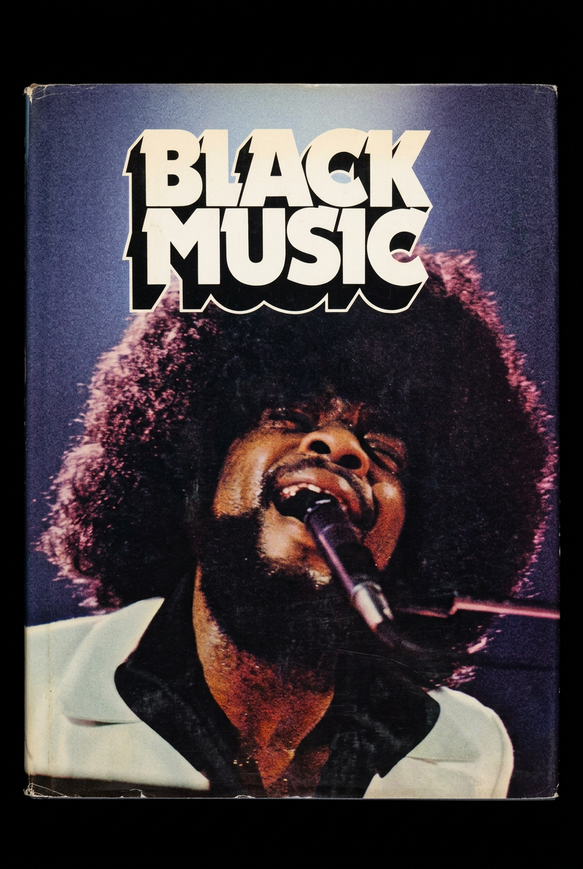 Black Music hardcover front cover against a black background
