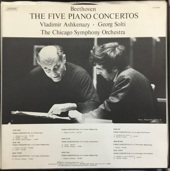 Vladimir Ashkenazy : BEETHOVEN THE FIVE PIANO CONCERTOS  (4xLP)