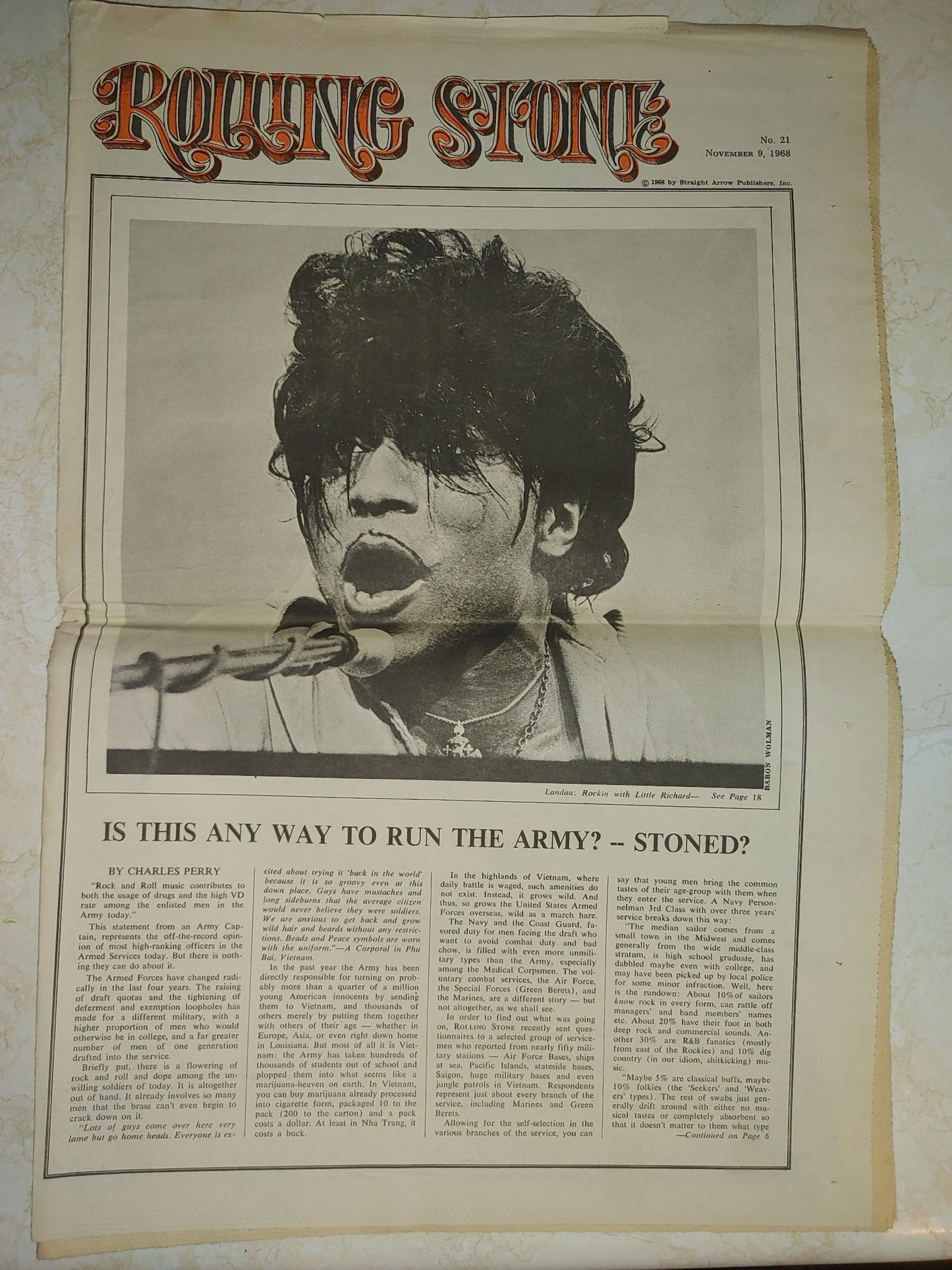 Rolling Stone Magazine Nov. 9, 1968 Issue #21 Beatles, Muddy Waters