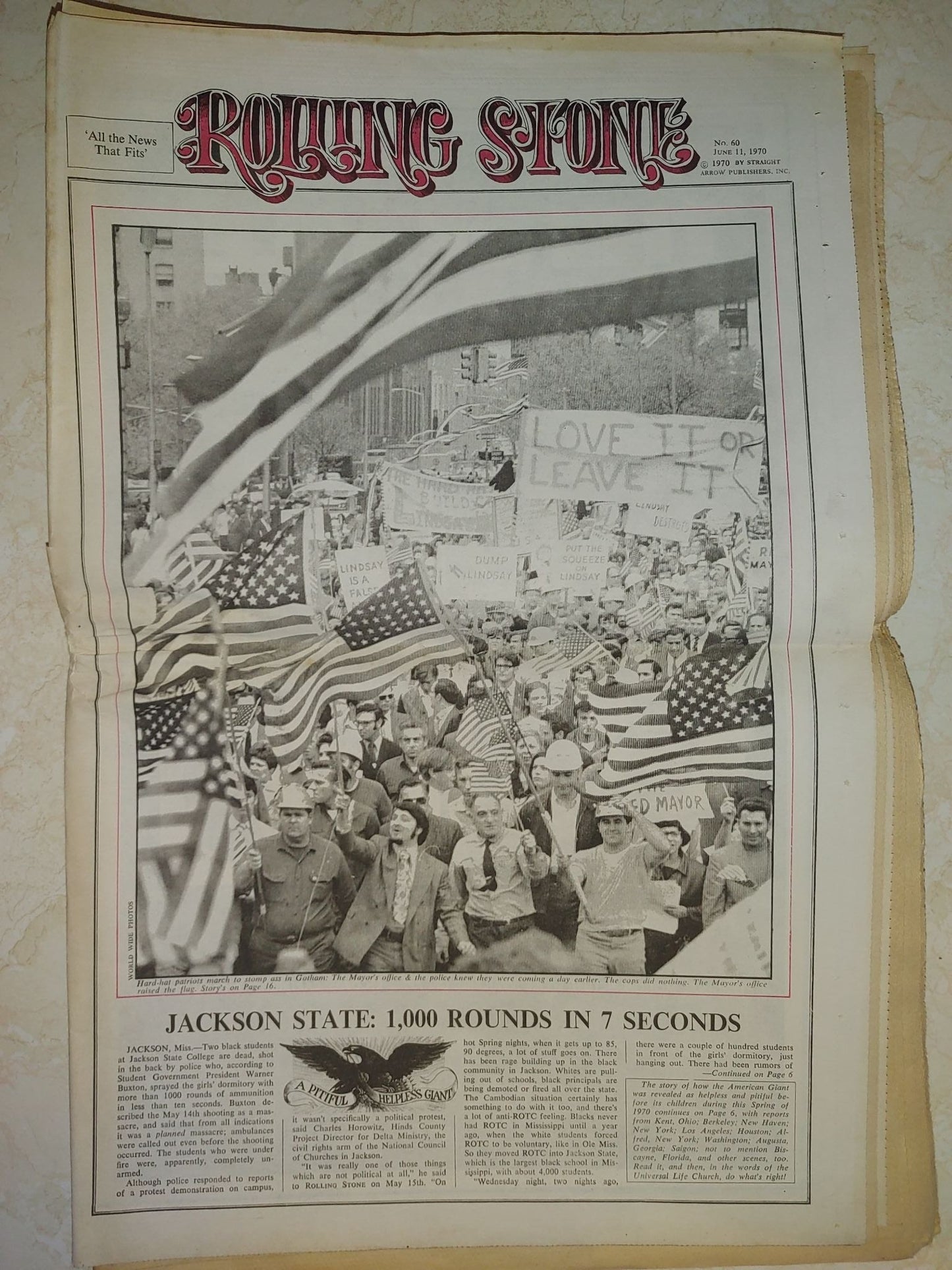 Rolling Stone Magazine June 11, 1970 Issue # 60 George Harrison