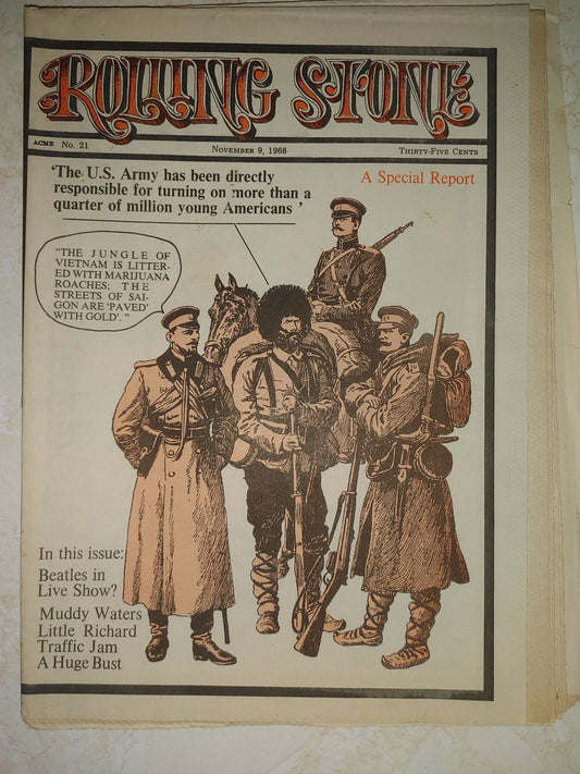 Rolling Stone Magazine Nov. 9, 1968 Issue #21 Beatles, Muddy Waters