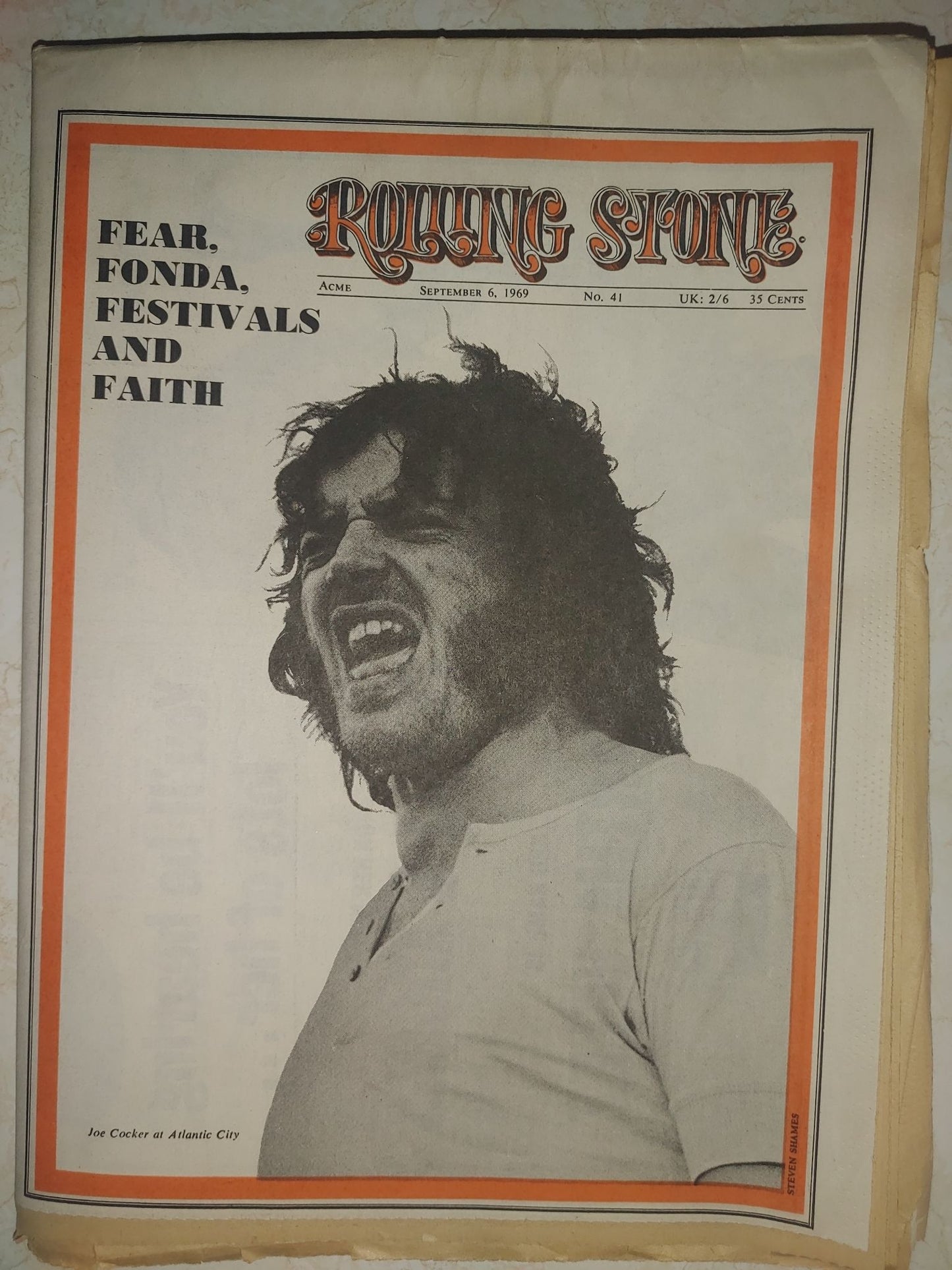 Rolling Stone Magazine Sept. 6 1969 Issue # 41 Joe Cocker