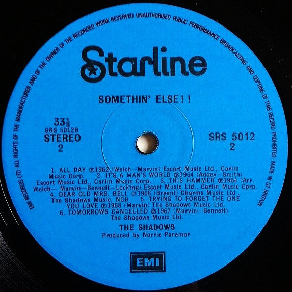 The Shadows : Somethin' Else!! (LP, Comp, RE)